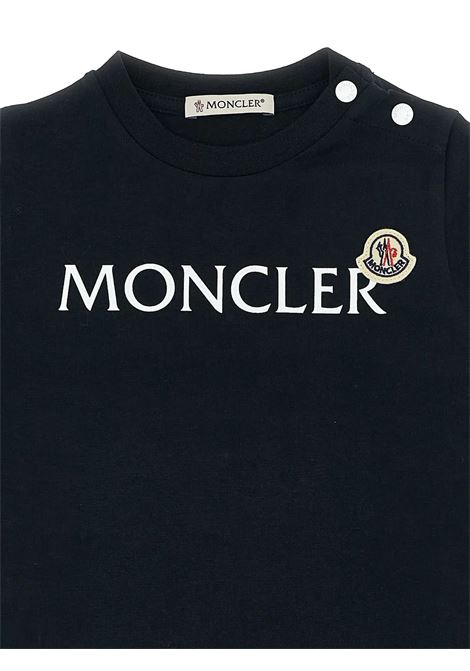 T-Shirt Blu Con Logo Bianco MONCLER ENFANT | 951-8C00006 89AUM778
